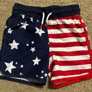 Boy’s Cat & Jack patriotic swim trunks. Size XS(4-5)